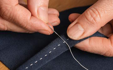 Colorful fabric, thread, and sewing notions